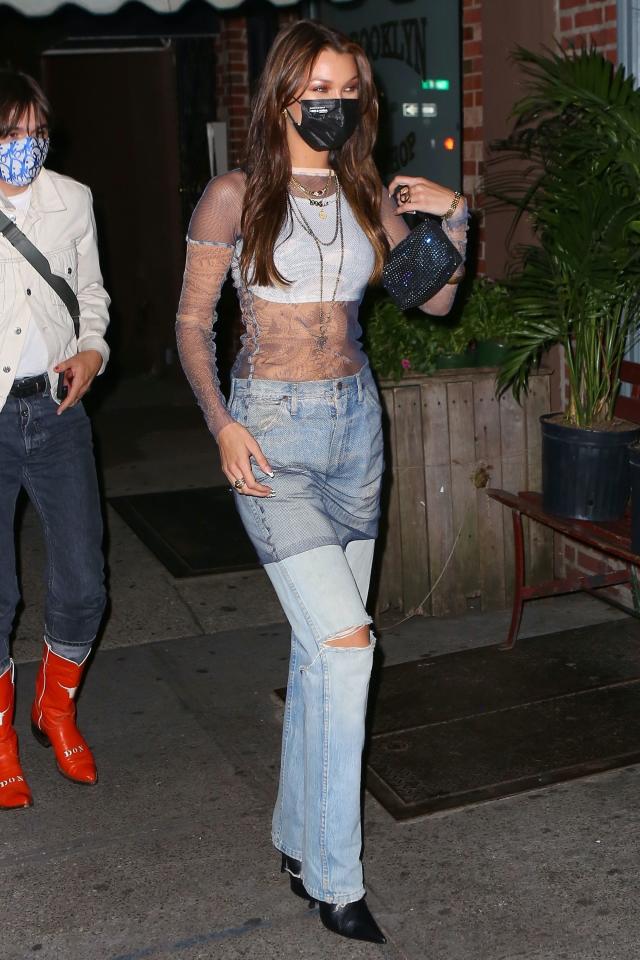 Bella Hadid Wears a Louis Vuitton Crop Top in Paris