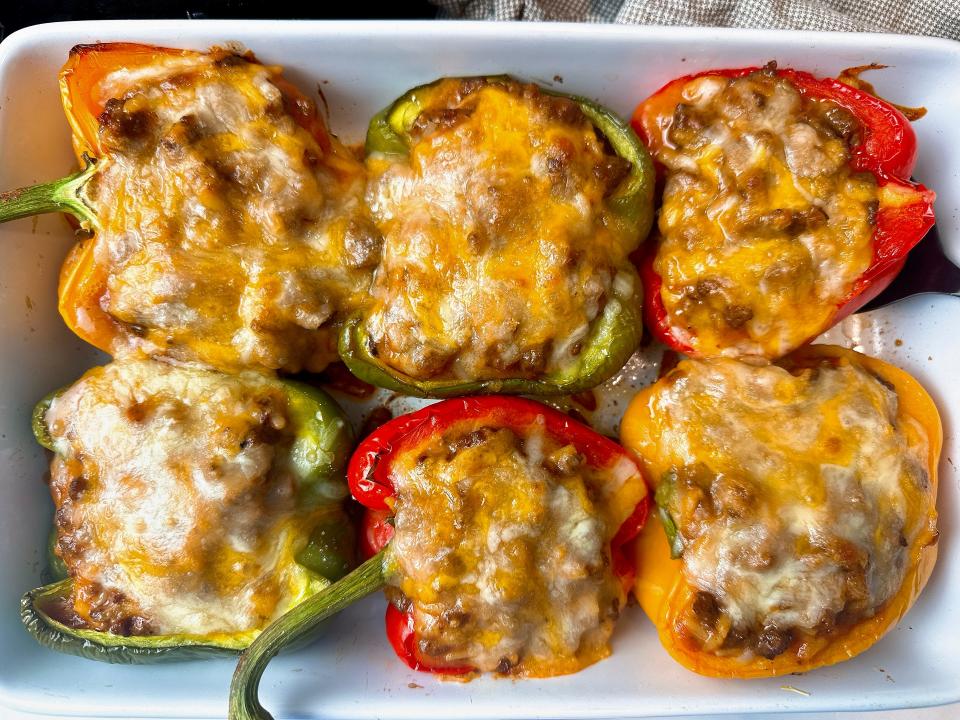 Cheesy, stuffed bell peppers are a make-ahead classic.