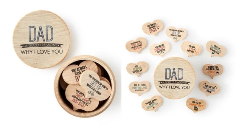 Best Father's Day gifts from daughters: A Dozen Reasons I Love You Dad Container