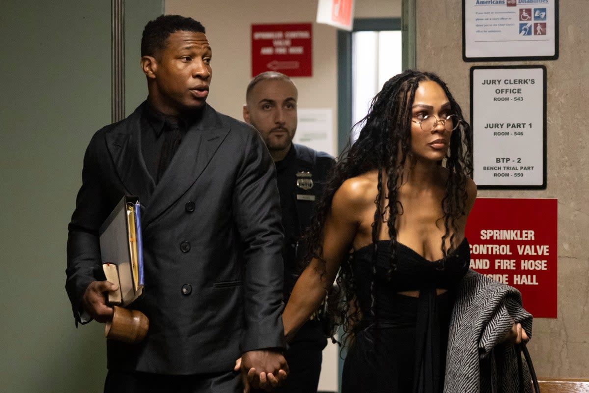 Why is Jonathan Majors on trial for assault?