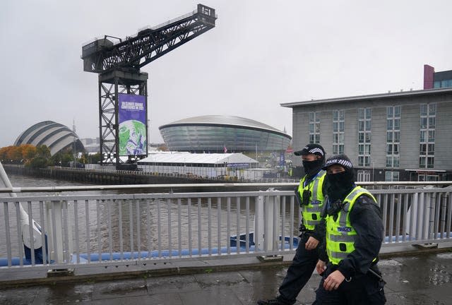 Police officers in Glasgow