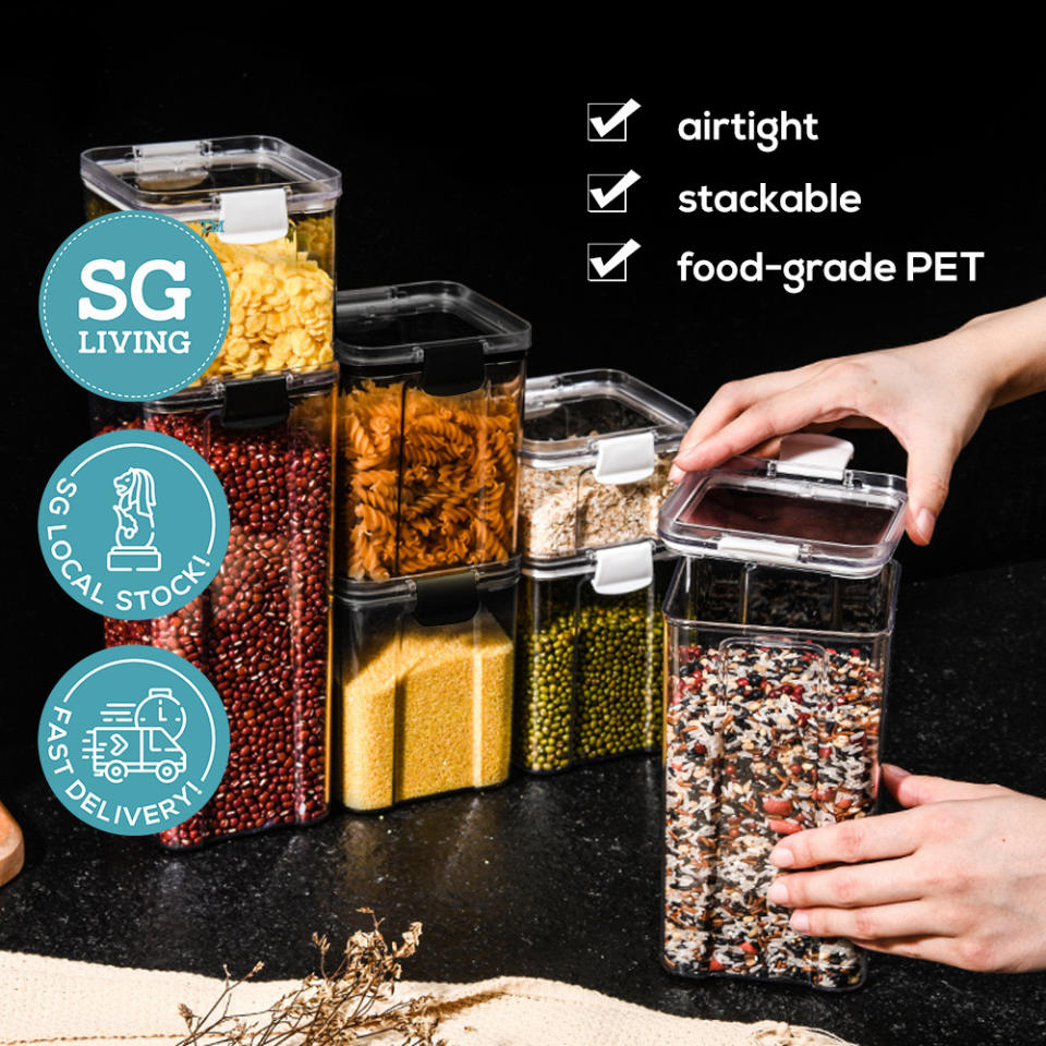 Stackable Airtight Food Container (Locking Clips). (Photo: Shopee SG)