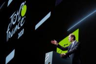 Tour de France director Christian Prudhomme speaks during a news conference to unveil the itinerary of the 2020 Tour de France cycling race in Paris