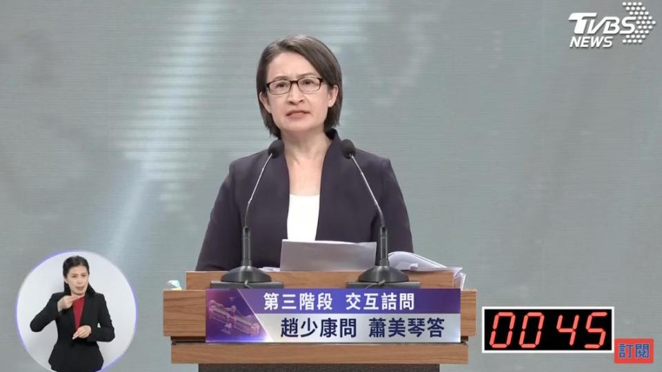 民進黨副總統候選人蕭美琴。（圖／翻攝轉播）