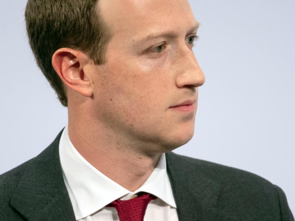 15 February 2020, Bavaria, Munich: Mark Zuckerberg, Chairman of Facebook, speaks at the 56th Munich Security Conference