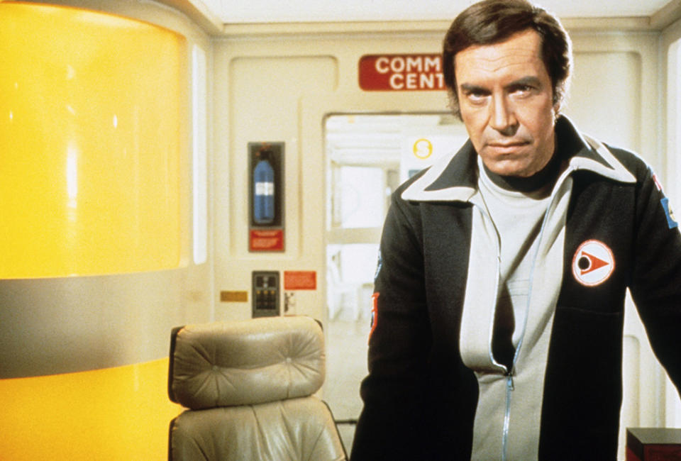 <p>Starring opposite his then-wife, Barbara Bain, Landau played an astronaut stranded on an out-of-orbit moon in this high-budget British sci-fi drama, which aired for two seasons. (Photo: Everett) </p>