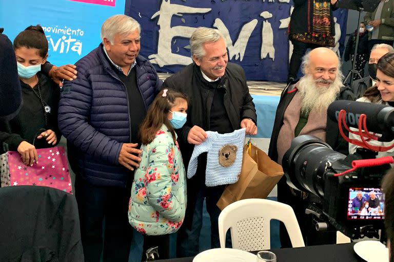 El presidente Alberto Fernández en un acto realizado en Florencio Varela