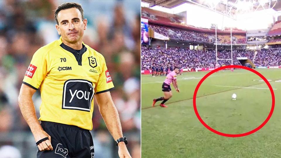 Gerard Sutton (pictured) left during a game and (pictured right) Nathan Cleary going for goal.