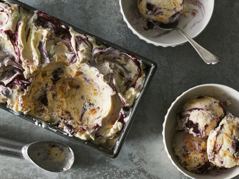 Peach-Blueberry Ice Cream