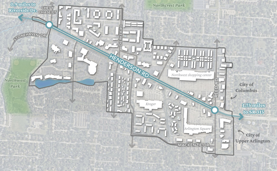 The city of Upper Arlington has commissioned MKSK Studios to study the West Henderson Road Corridor, the city's border with Columbus, and plan for future development as part of a project called Envision Henderson.