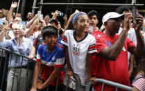 A view of atmosphere is seen during the U.S. Women's National Soccer Team Victory Parade on July 10, 2019 in New York City. (Photo by Brian Ach/WireImage)