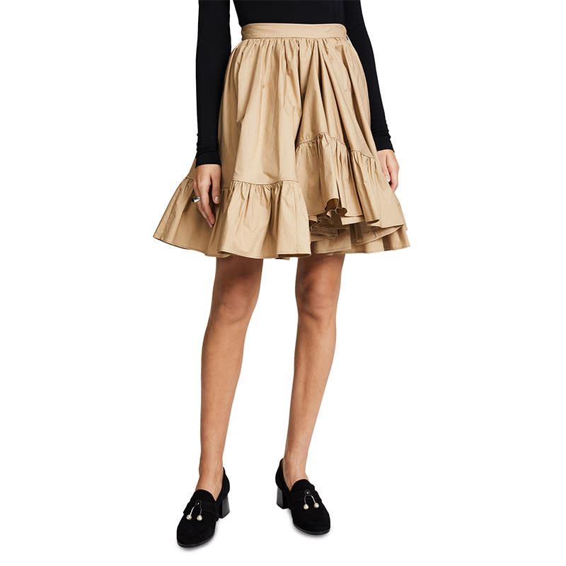 <a rel="nofollow noopener" href="https://rstyle.me/n/cxfbjgchdw%20" target="_blank" data-ylk="slk:Poplin Ruffle Skirt, MSGM, $510;elm:context_link;itc:0;sec:content-canvas" class="link ">Poplin Ruffle Skirt, MSGM, $510</a>