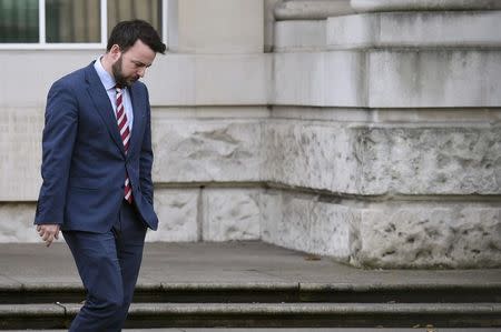 Colm Eastwood of the Social Democratic and Labour Party departs the High Court in Belfast, Northern Ireland October 28, 2016. REUTERS/Clodagh Kilcoyne