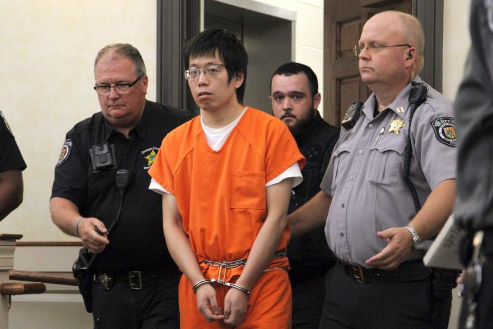 Tailei Qi, the graduate student suspected in the fatal shooting of a University of North Carolina at Chapel Hill faculty member, makes his first appearance at the Orange County Courthouse (Copyright 2023 The Associated Press. All rights reserved.)