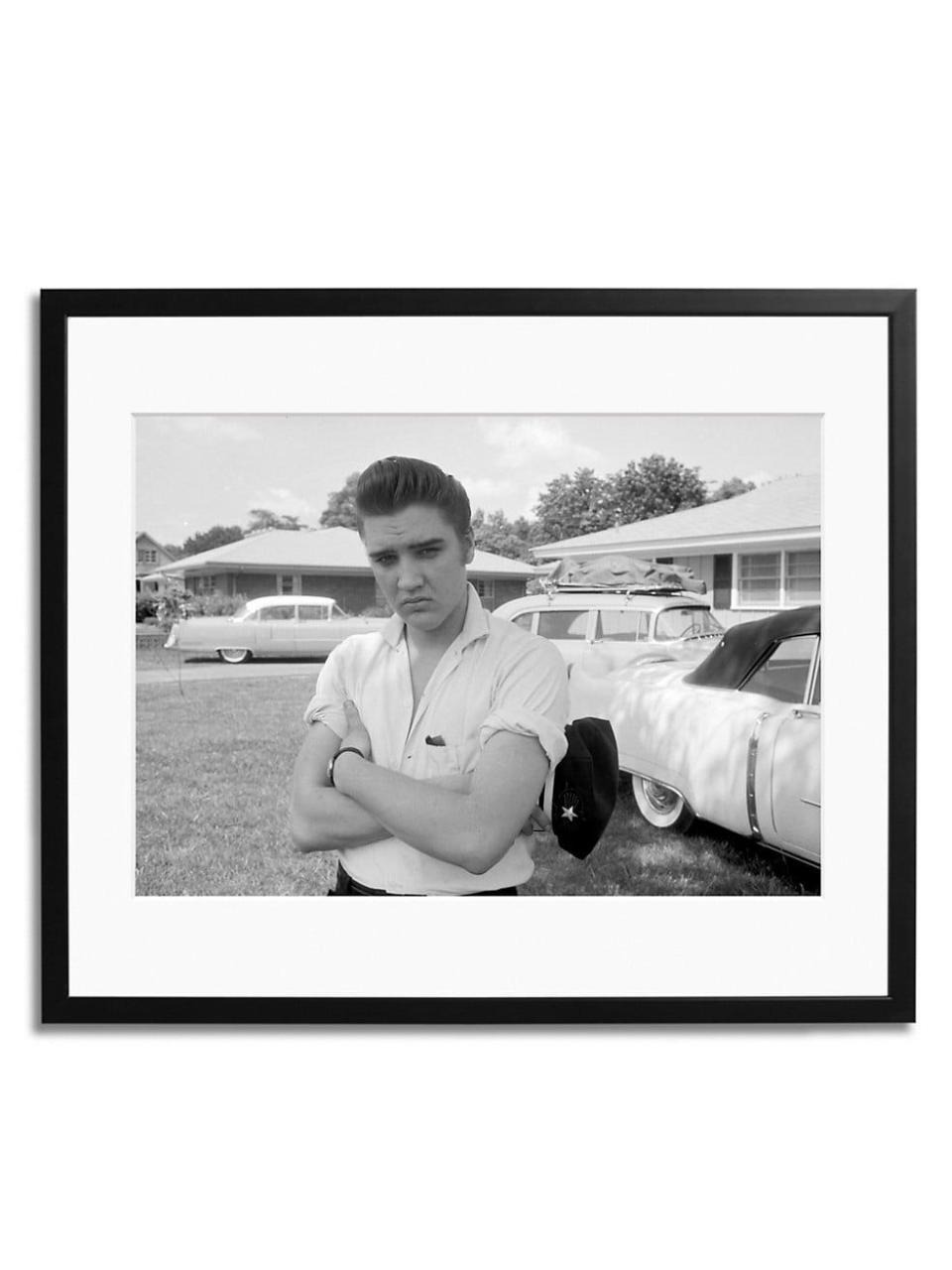 8) Elvis Presley with His Cadillacs Framed Photo