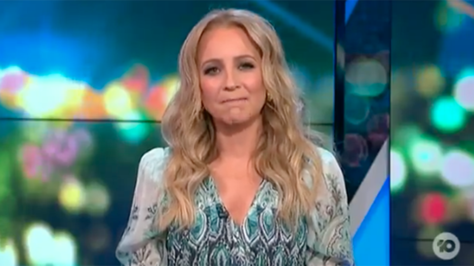 Carrie Bickmore looks unimpressed after Christine Anu drops F-Bomb live on The Project 