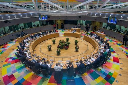 EU leaders take part in a European Union summit in Brussels, Belgium June 28, 2018. Stephanie Lecocq/Pool via REUTERS