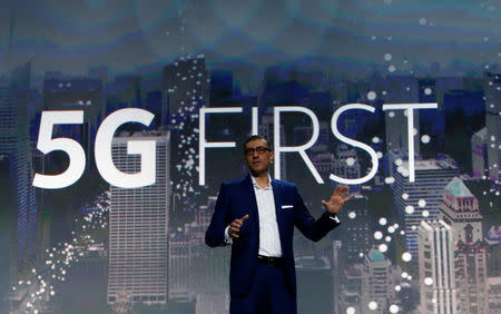 Rajeev Suri, Nokia's President and Chief Executive Officer, speaks during the Mobile World Congress in Barcelona, Spain, February 26, 2017. REUTERS/Albert Gea