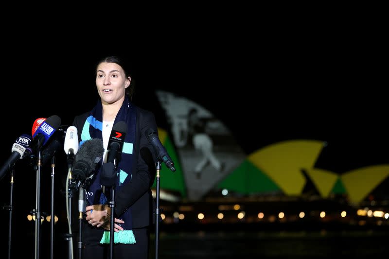 The Sydney Opera House lights up in celebration of Australia and New Zealand's joint bid to host the FIFA Women's World Cup 2023, in Sydney