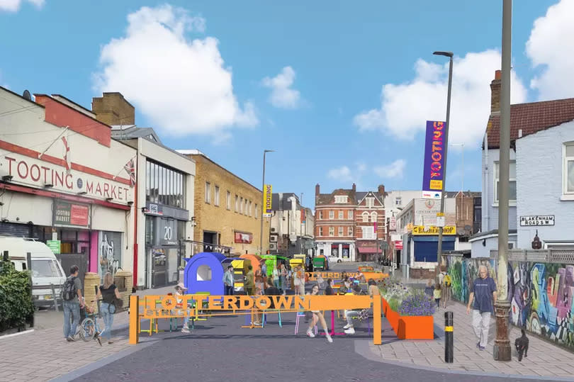 Visualisation of the Totterdown Street market coming to Tooting town centre