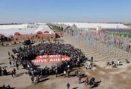 Greenpeace stage a protest outside the UN Climate Change Conference 2016 (COP22) in Marrakech, Morocco, November 18, 2016. REUTERS/Youssef Boudlal