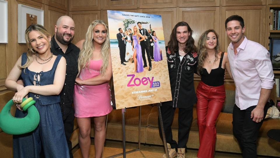 Erin Sanders, Jack Salvatore, Jamie Lynn Spears, Zach Zagorioa, Audrey Whitby and Zach Zagoria at a Zoey 102 cocktail party.