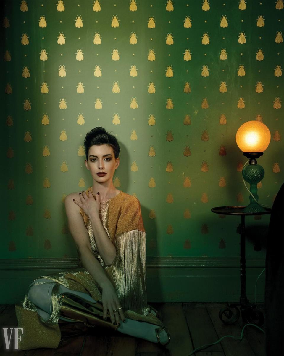 PHOTO: Anne Hathaway sits down for an interview with Vanity Fair for the magazine’s April cover story. (Norman Jean Roy/Vanity Fair)