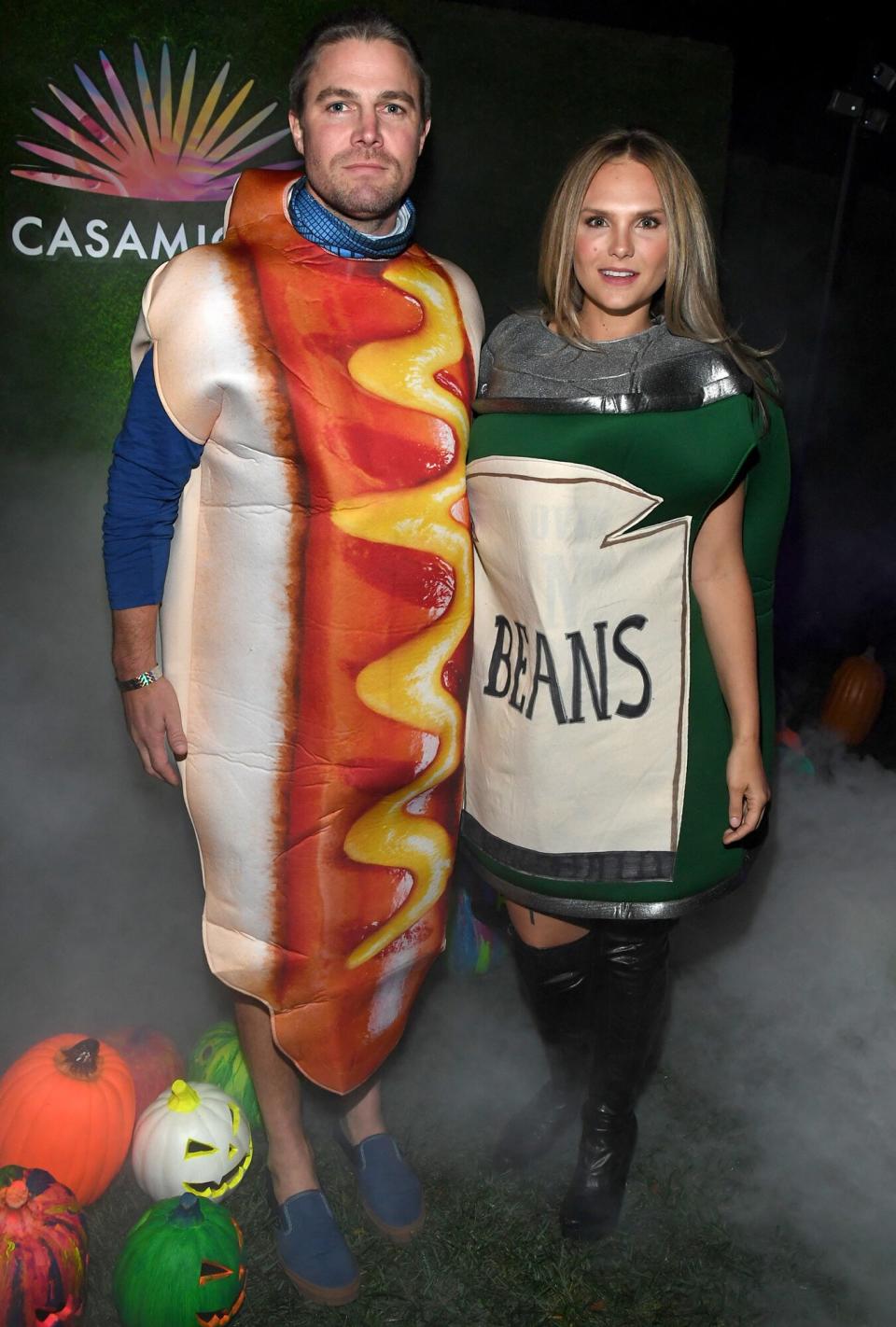 Stephen Amell and Cassandra Jean attend the 2019 Casamigos Halloween Party on October 25, 2019 at a private residence in Beverly Hills, California