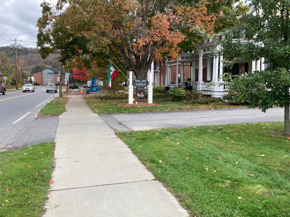 A view toward Penzo Pizza and The Inn at Montpelier on Oct. 17, 2023.