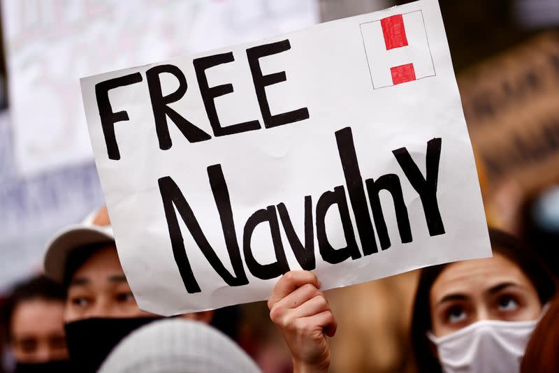 FILE PHOTO: Rally to demand the release of Navalny in Paris