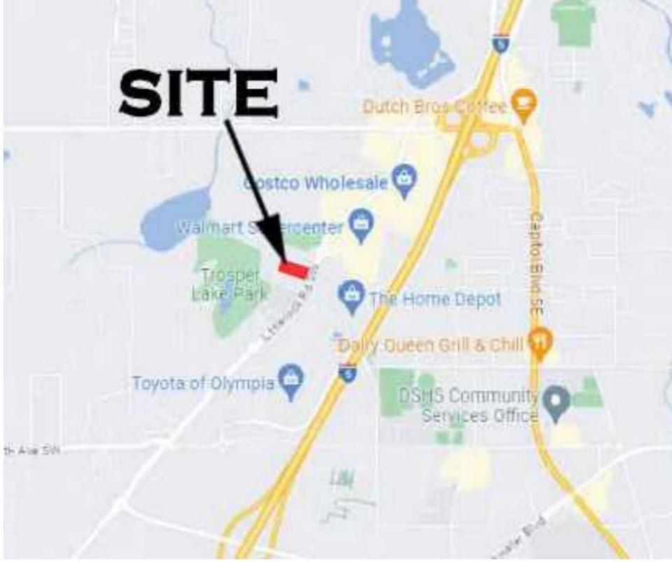 A map showing the location of the nearly 900-unit Littlerock Self-Storage.