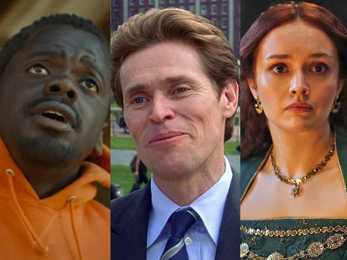 Daniel Kaluuya in "Nope," Willem Dafoe in "Spider-Man," and Olivia Cooke in "House of the Dragon."