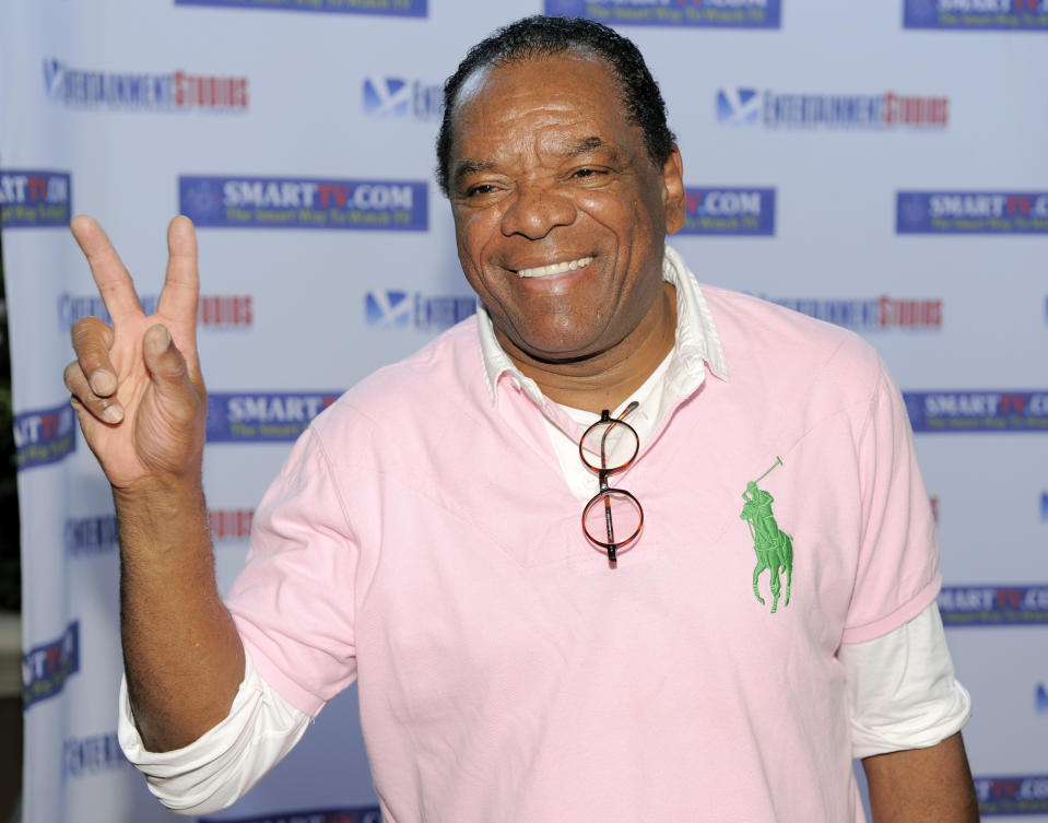 Actor John Witherspoon poses at the Entertainment Studios' Daytime Emmy and series launch party in Los Angeles on June 19, 2012. The actor-comedian who memorably played Ice Cube's father in the "Friday" films, died on Oct. 29 at the age of 77. (Photo by Chris Pizzello/Invision/AP)