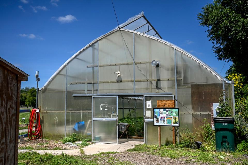 The entrance to the Hunter Park GardenHouse on Wednesday, Aug. 16, 2023, in Lansing.