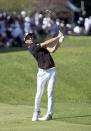 Joaquin Niemann of Chile plays a shot during the PGA Tour’s Zozo Championship on Narashino Country Club course in Chiba, east of Tokyo, Thursday, Oct, 21, 2021. (Kyodo News via AP)