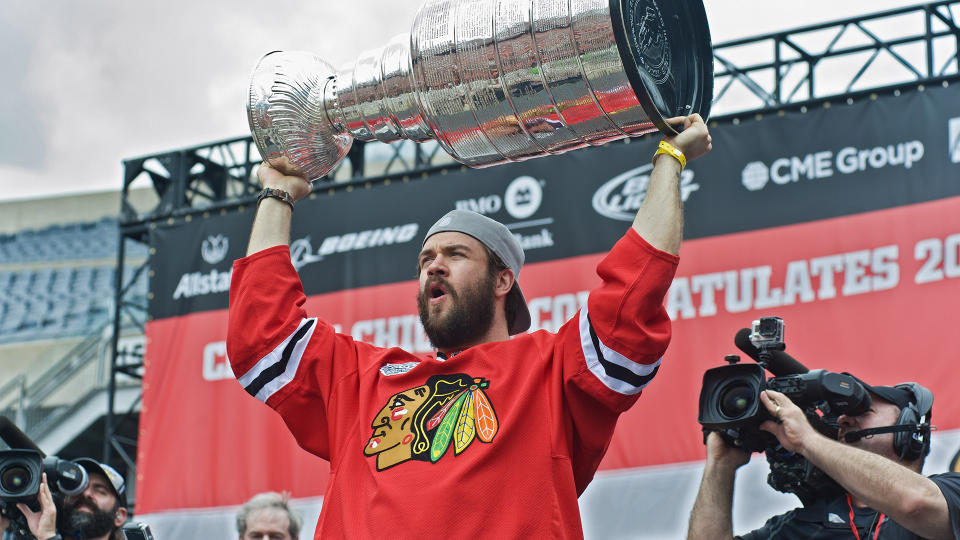 CHICAGO, IL - JUNE 18:  Brent Seabrook attends Chicago's Celebratory Parade & Rally Honoring The 2015 Stanley Cup Champions, The Chicago Blackhawks on June 18, 2015 in Chicago, Illinois.  (Photo by Timothy Hiatt/WireImage)