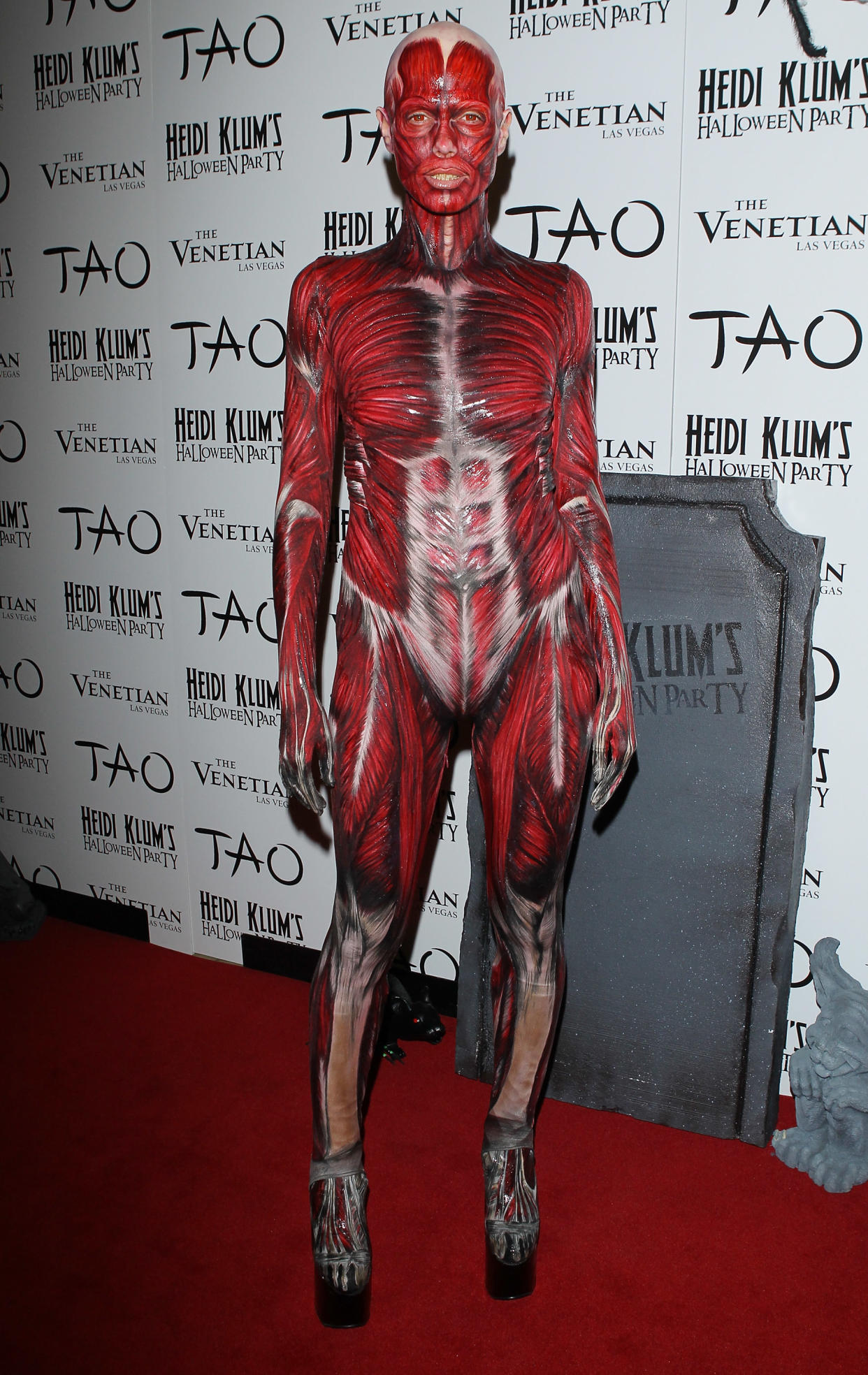 Heidi Klum arrives at her 12th Annual Halloween Party at TAO Nightclub at The Venetian on October 29, 2011 in Las Vegas, Nevada.  (Photo by Michael Tran/FilmMagic)