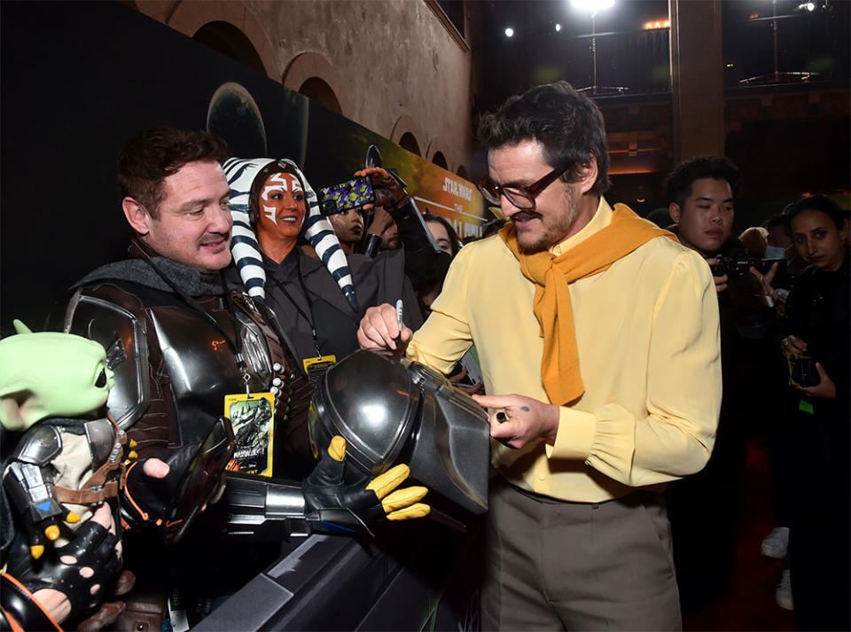 Pedro Pascal attends the Mandalorian special launch event at El Capitan Theatre in Hollywood, California on February 28, 2023.