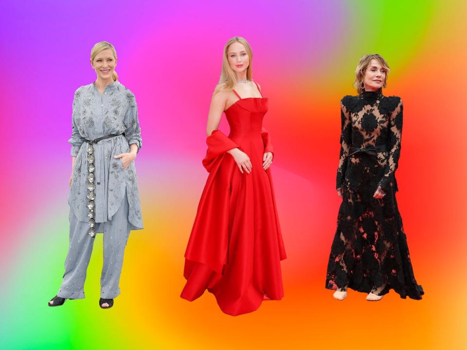 Cate Blanchett, Jennifer Lawrence and Isabelle Huppert are among the stars taking the opportunity to make both sartorial and political statements on the red carpet (Getty/iStock)