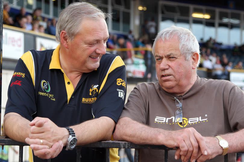 John Clarke (left) was a popular figure for the Coventry Speedway community