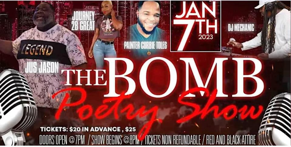The BOMB Poetry Show is Saturday in Montgomery.
