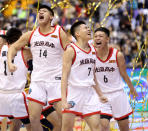 <p>光復高中慶祝隊史首次連霸（圖片來源：HJ Sports）</p> 