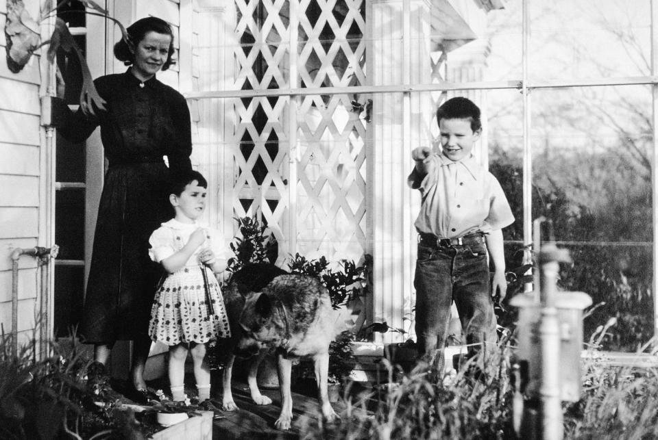J. Robert Oppenheimer's wife, Katherine, daughter Kit and son Peter. (Corbis via Getty Images)