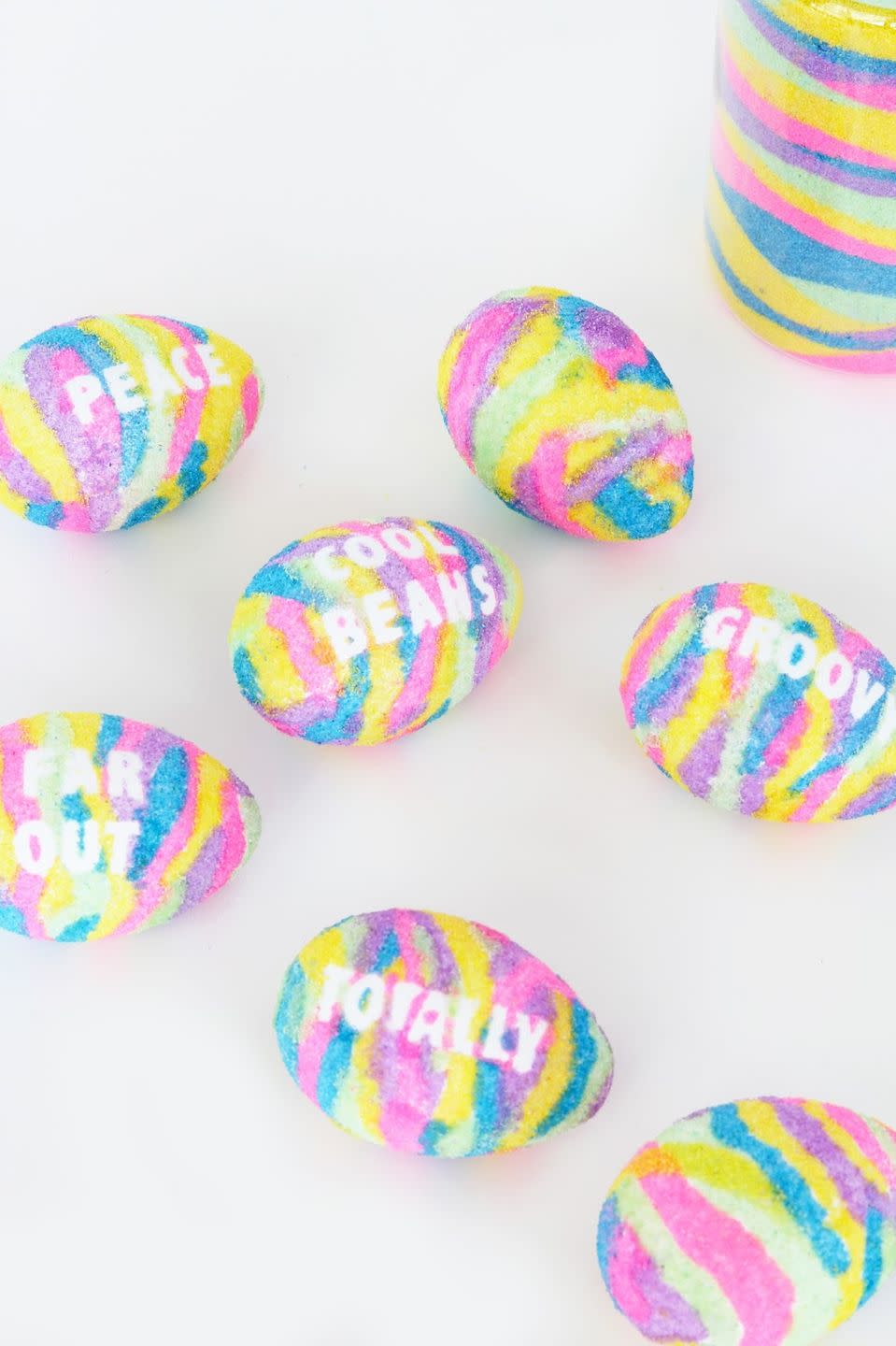 Typography Sand Art Easter Eggs