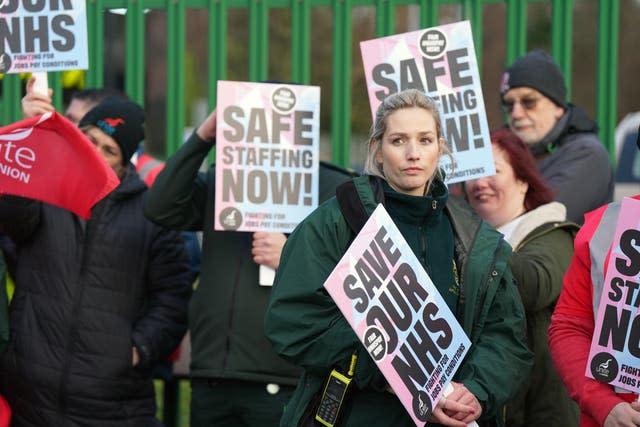 NHS staff on strike