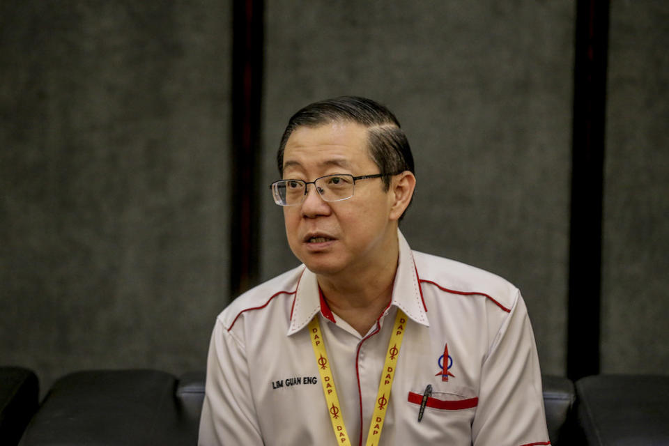 DAP secretary-general Lim Guan Eng speaks to reporters during the 2019 DAP National Conference in Shah Alam May 5, 2019. — Picture by Firdaus Latif