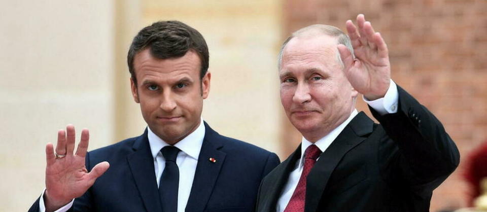 Le président français, Emmanuel Macron, et son homologue russe, Vladimir Poutine, le 29 mai 2017 à Versailles.
