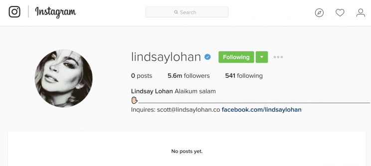 Lindsay has deleted all of her social media posts.