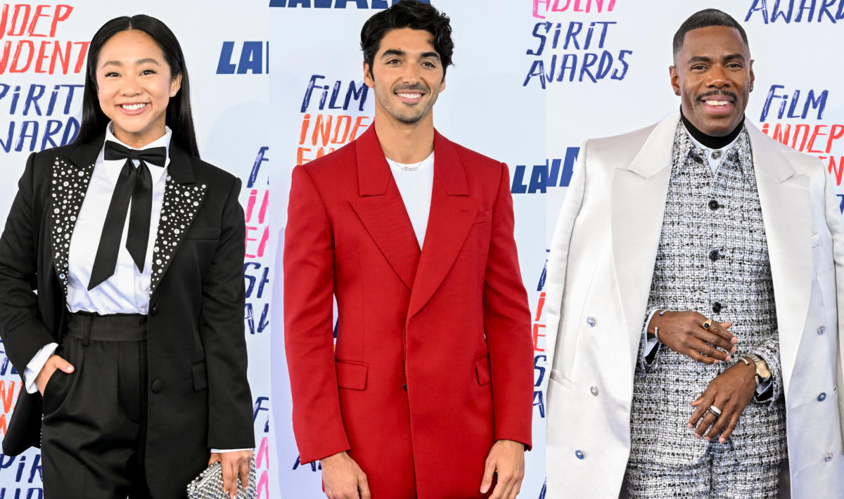 Statement Suiting Is Trending on Independent Spirit Awards 2024 Red Carpet:  Taylor Zakhar Perez Goes Red in Alexander McQueen, Colman Domingo in  Versace and More