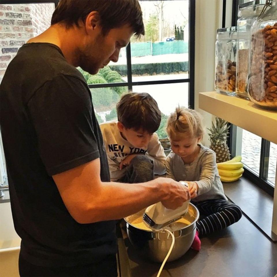 Brady with his kids, Vivian and Benjamin